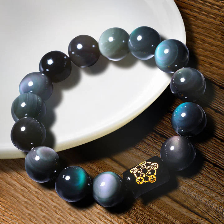 Bodhi Stones Natural Rainbow Obsidian Positive Transformation Bracelet