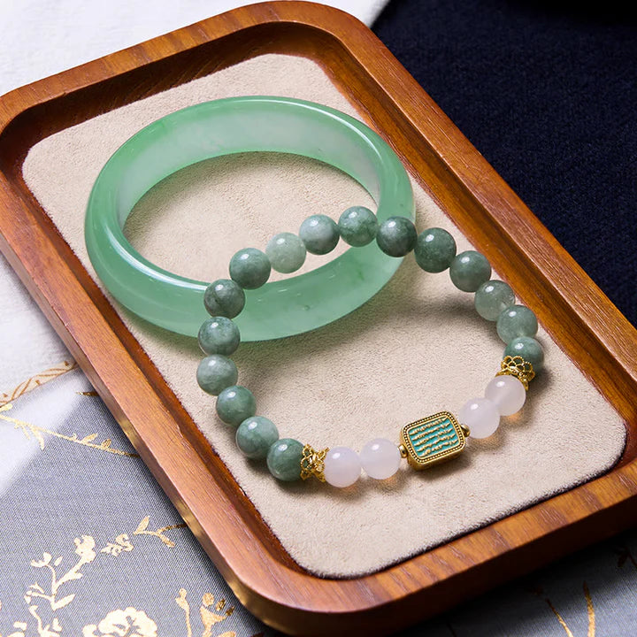 Bodhi Stones Promote New Beginnings Mint Green Jade Bracelet Bangle Bundle